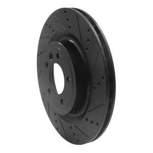 Land Rover Range Rover Sport Brake Rotor (1) - Rear Right - R1 Concepts - Drilled & Slotted - Black - `14-`24